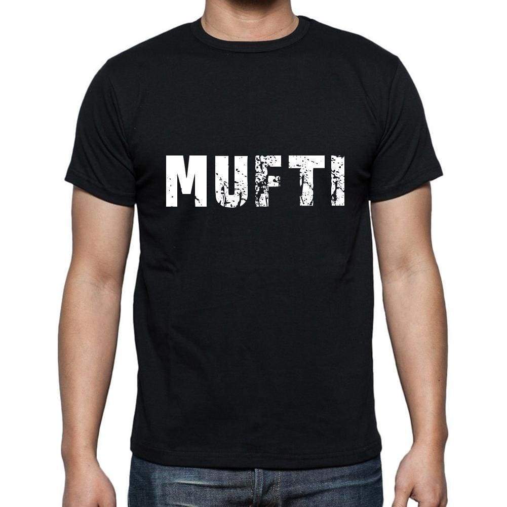 Mufti Mens Short Sleeve Round Neck T-Shirt 5 Letters Black Word 00006 - Casual