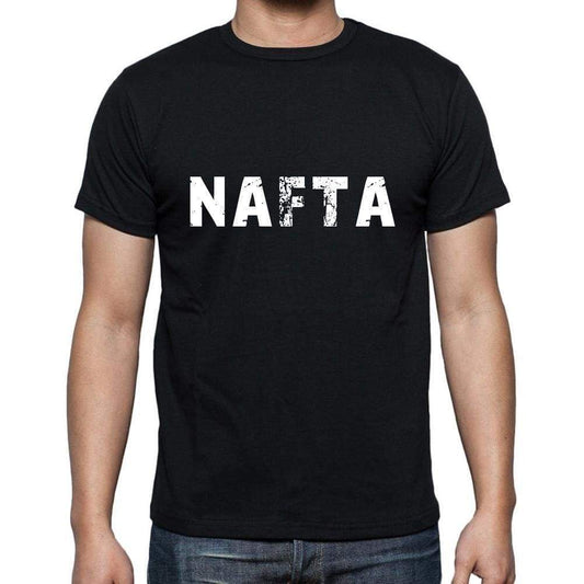 Nafta Mens Short Sleeve Round Neck T-Shirt 5 Letters Black Word 00006 - Casual