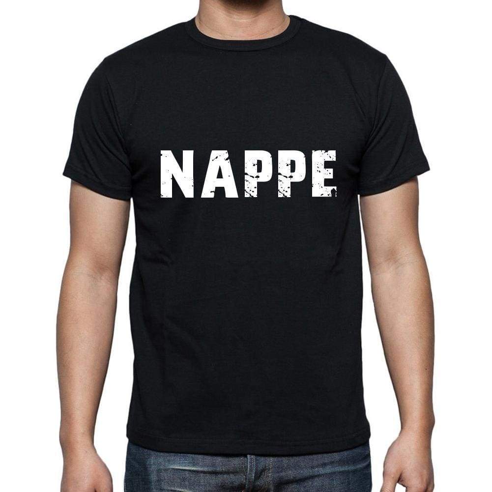 Nappe Mens Short Sleeve Round Neck T-Shirt 5 Letters Black Word 00006 - Casual