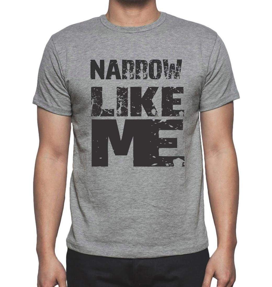 Narrow Like Me Grey Mens Short Sleeve Round Neck T-Shirt - Grey / S - Casual
