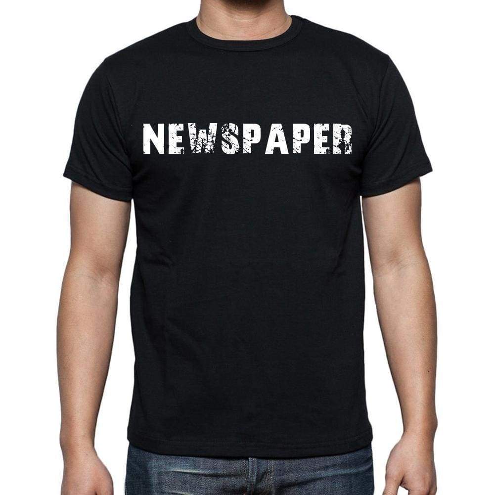 Newspaper Mens Short Sleeve Round Neck T-Shirt Black T-Shirt En