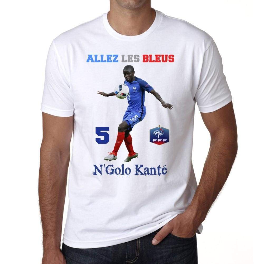Ngolo Kanté France Les Bleus T-Shirt Euro 2016 Tshirt Mens White Tee 100% Cotton 00184
