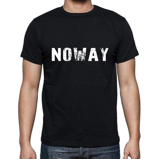 Noway Mens Short Sleeve Round Neck T-Shirt 5 Letters Black Word 00006 - Casual