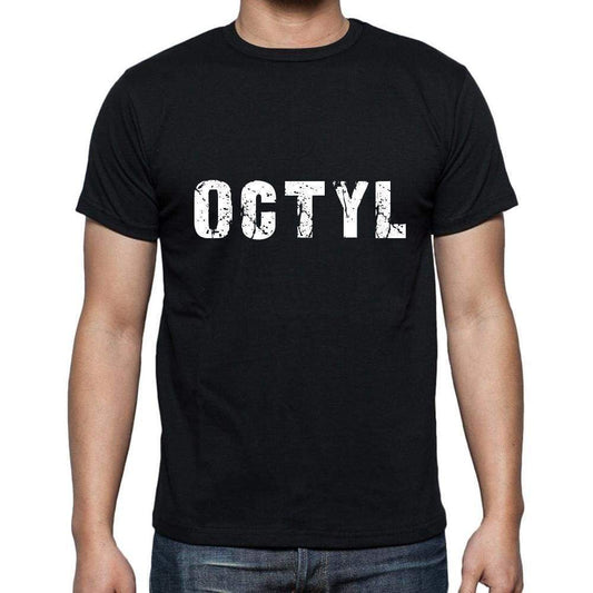 Octyl Mens Short Sleeve Round Neck T-Shirt 5 Letters Black Word 00006 - Casual