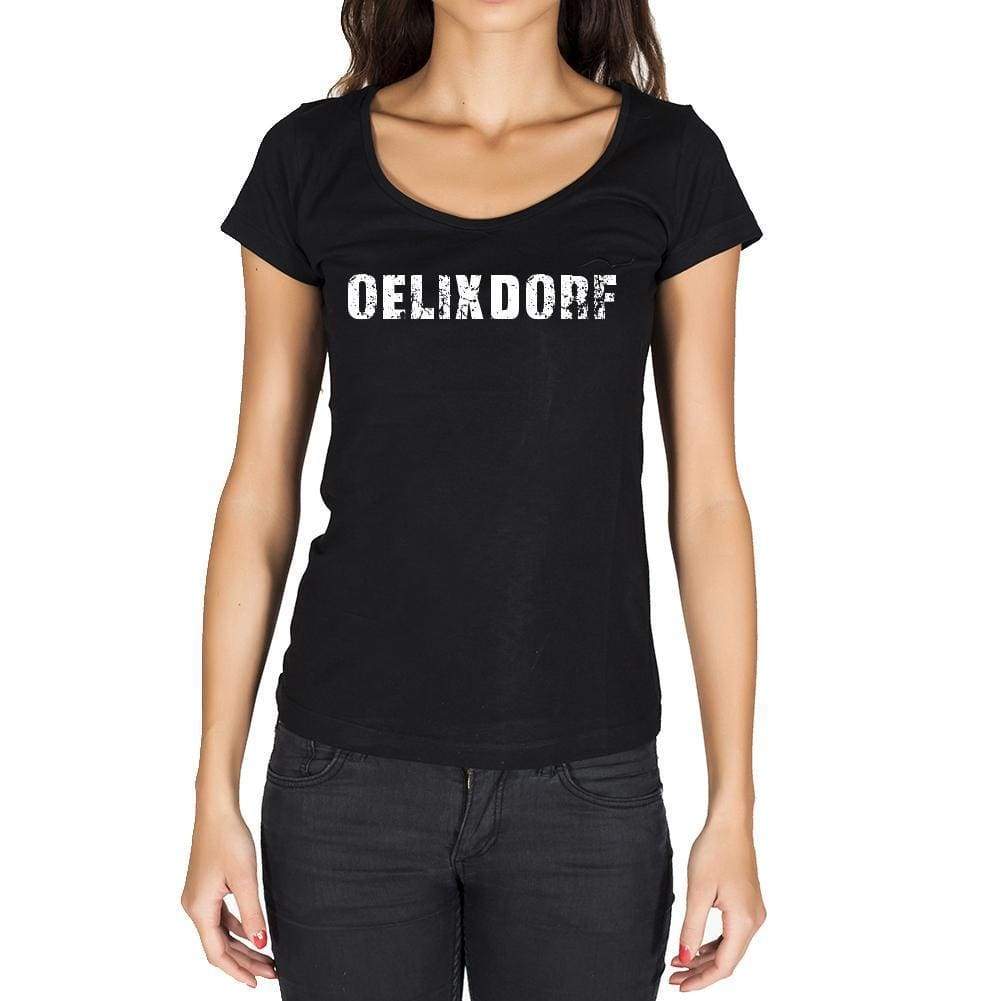Oelixdorf German Cities Black Womens Short Sleeve Round Neck T-Shirt 00002 - Casual
