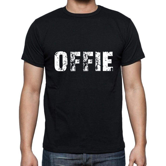 Offie Mens Short Sleeve Round Neck T-Shirt 5 Letters Black Word 00006 - Casual