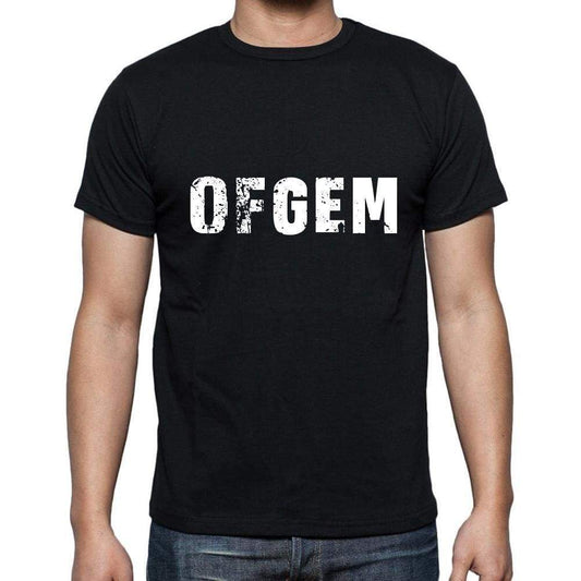 Ofgem Mens Short Sleeve Round Neck T-Shirt 5 Letters Black Word 00006 - Casual