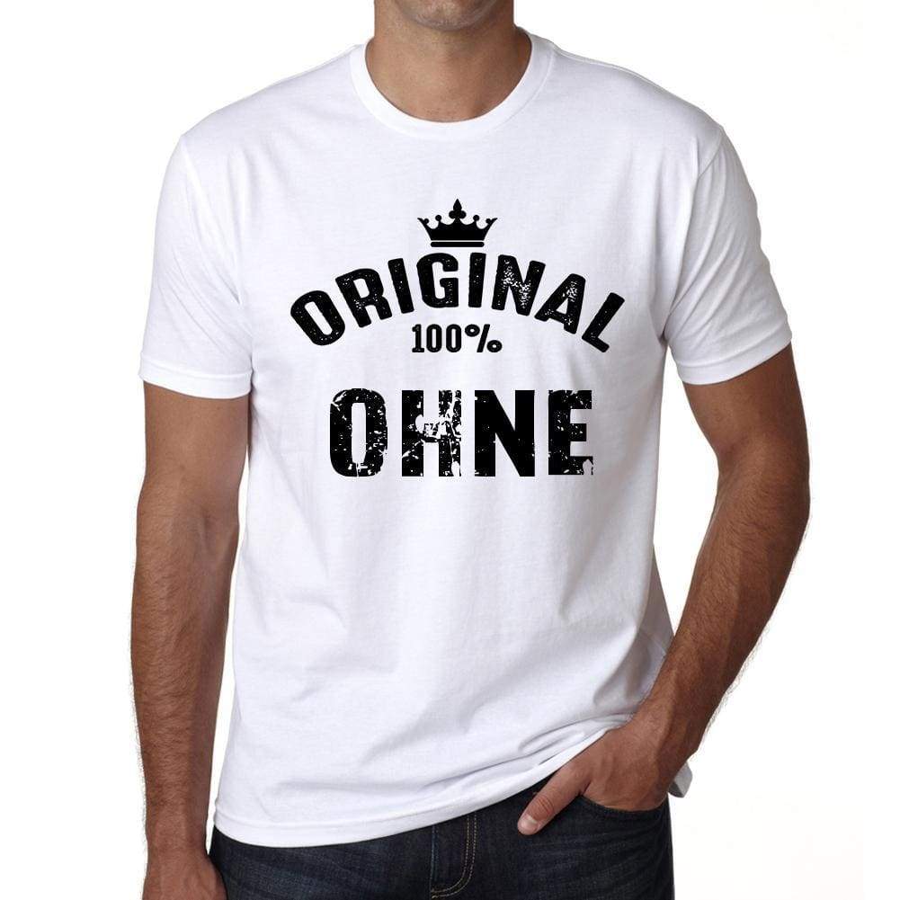 Ohne 100% German City White Mens Short Sleeve Round Neck T-Shirt 00001 - Casual