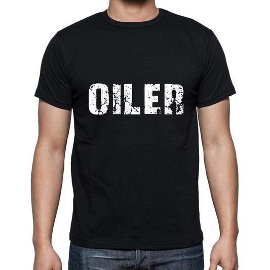 Oiler Mens Short Sleeve Round Neck T-Shirt 5 Letters Black Word 00006 - Casual