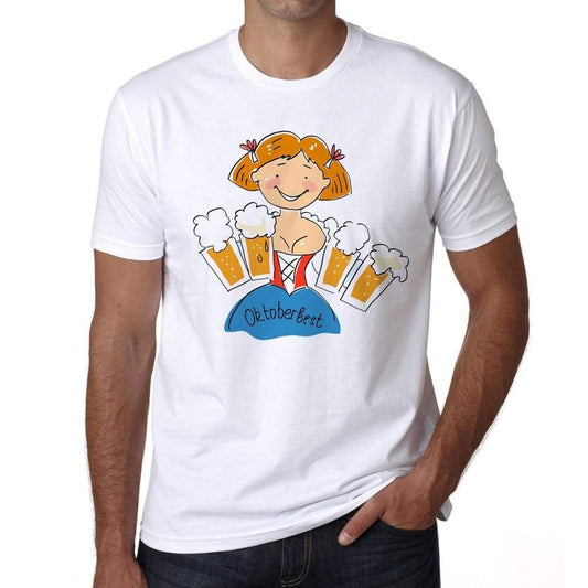 Oktoberfest Schoene Frau Oktoberfest T-Shirt Mens White Tee 100% Cotton 00179