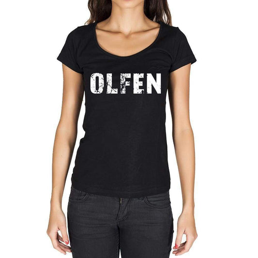 Olfen German Cities Black Womens Short Sleeve Round Neck T-Shirt 00002 - Casual