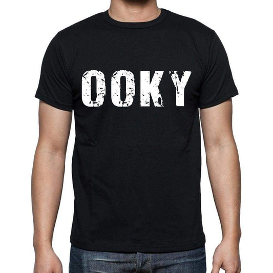 Ooky Mens Short Sleeve Round Neck T-Shirt 4 Letters Black - Casual