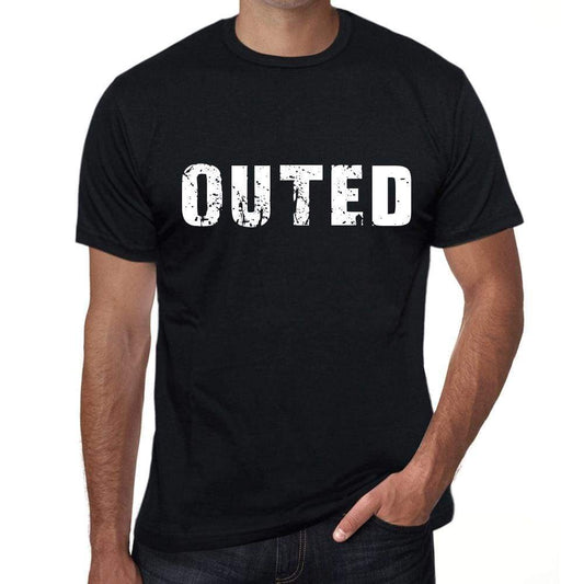 Outed Mens Retro T Shirt Black Birthday Gift 00553 - Black / Xs - Casual