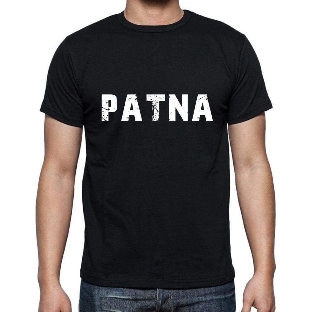 Patna Mens Short Sleeve Round Neck T-Shirt 5 Letters Black Word 00006 - Casual