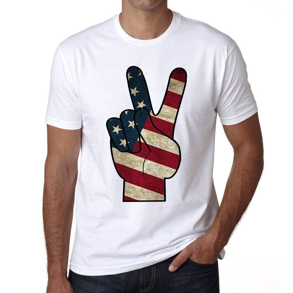 Peace Usa Mens Short Sleeve Round Neck T-Shirt