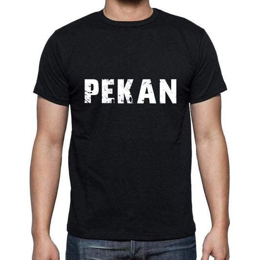 Pekan Mens Short Sleeve Round Neck T-Shirt 5 Letters Black Word 00006 - Casual