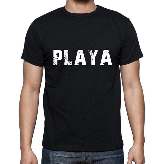 Playa Mens Short Sleeve Round Neck T-Shirt 5 Letters Black Word 00006 - Casual
