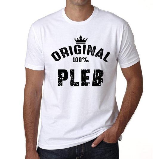 Pleß 100% German City White Mens Short Sleeve Round Neck T-Shirt 00001 - Casual