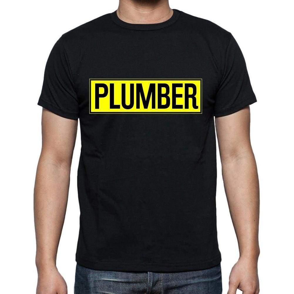 Plumber T Shirt Mens T-Shirt Occupation S Size Black Cotton - T-Shirt