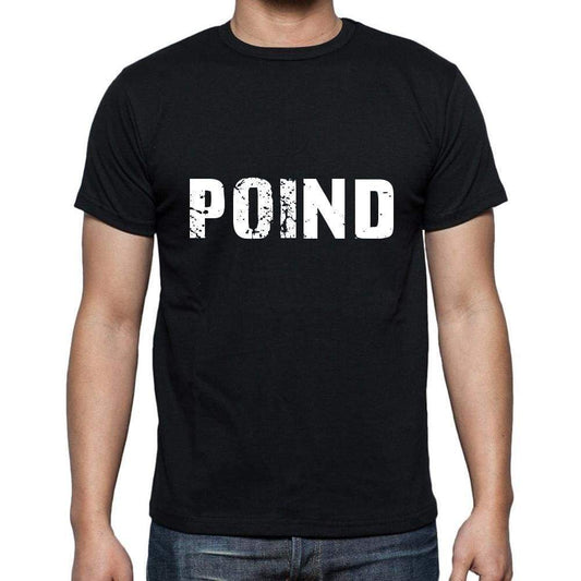 Poind Mens Short Sleeve Round Neck T-Shirt 5 Letters Black Word 00006 - Casual