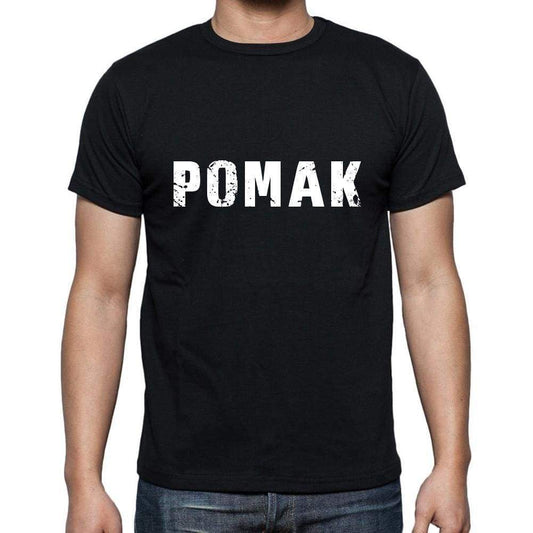 Pomak Mens Short Sleeve Round Neck T-Shirt 5 Letters Black Word 00006 - Casual