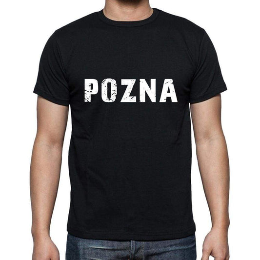 Pozna Mens Short Sleeve Round Neck T-Shirt 5 Letters Black Word 00006 - Casual