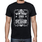 Premium Vintage Year 2001 Black Mens Short Sleeve Round Neck T-Shirt Gift T-Shirt 00347 - Black / S - Casual