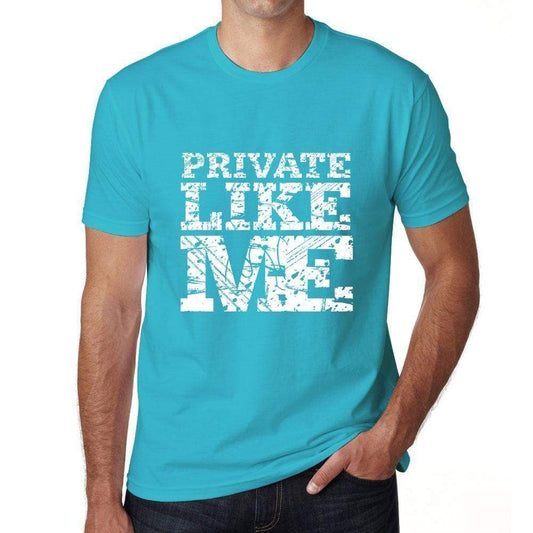 PRIVATE Like me, Blue, <span>Men's</span> <span><span>Short Sleeve</span></span> <span>Round Neck</span> T-shirt - ULTRABASIC
