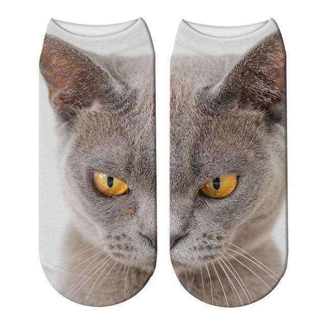 SexeMara New Design 3D Cat Print Women Unisex Christmas Socks Meias Cat Face 3D Printed Female Sock Harajuku Pet Cute Ankle Soc