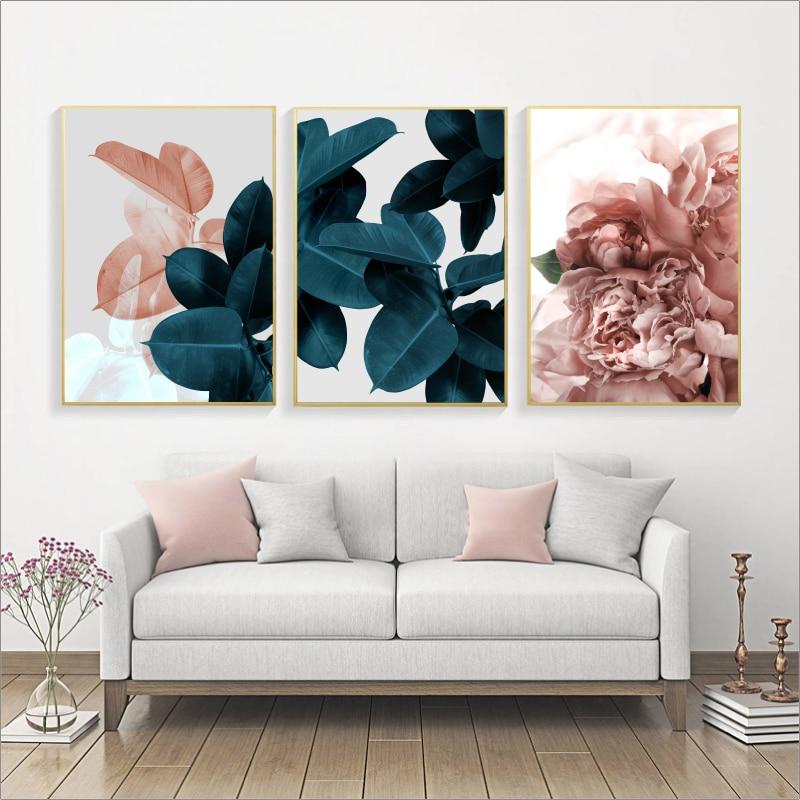 Wall Pictures For Living Room Leaf Cuadros Picture Nordic Poster Floral Wall Art Canvas Painting Botanical Posters And Prints