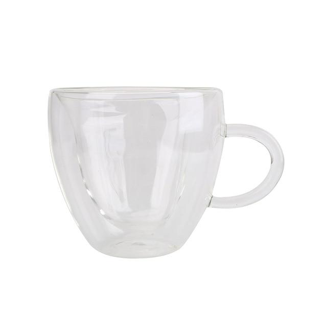 180ml/240ml Double Wall Glass Mug Tea Heart Love Shaped Heat-Resisting Drinkware Beer Mug Juice Cup Coffee Cups Mug Gift