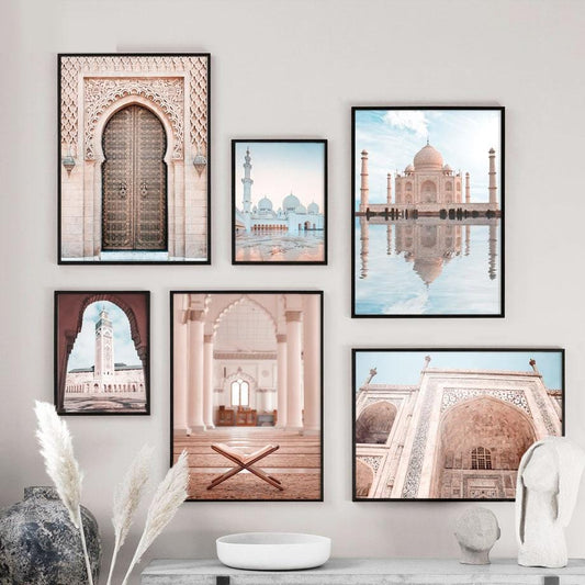 Wall Art Canvas Painting Sheikh Zayed Grand Mosque East Gate Nordic Posters And Prints Decoration Wall Pictures For Living Room