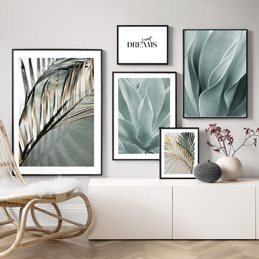 Salon Decoration Palm Leaves Wall Art Canvas Painting Aloe Botanical Posters And Prints Wall Pictures For Living Room Home Decor