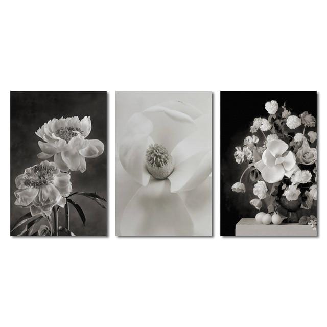 European Black And White Flowers Decorative Paintings Canvas Posters and Prints Wall Art Picture For Living Room Home Decoration