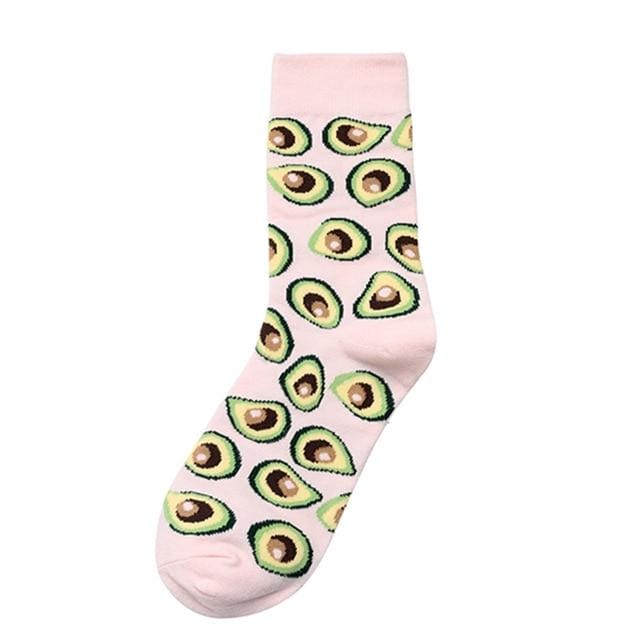 Novelty Women Socks Funny Cute Cartoon Fruits Banana Avocado Lemon Egg Donuts Food Happy Japanese Harajuku Skateboard Socks