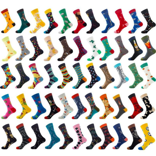 Autumn Winter Unisex warm Cotton Long cycling Socks women's Hip hop Funny happy men socks with print for Christmas sports socks