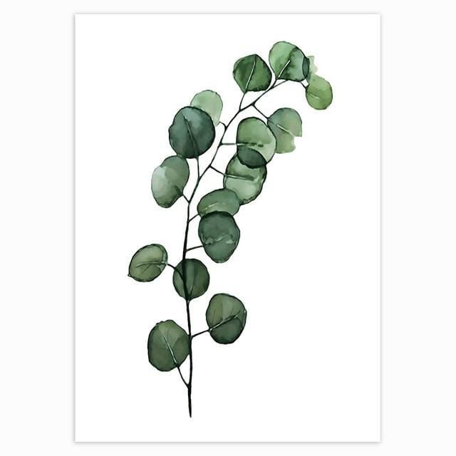 Scandinavian Style Tropical Plants Poster Green Leaves Decorative Picture Modern Wall Art Paintings for Living Room Home Decor