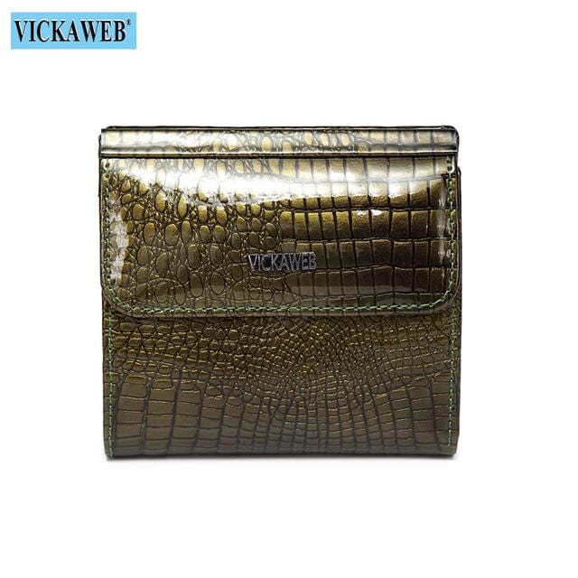 VICKAWEB Mini Wallet Women Genuine Leather Wallets Fashion Alligator Hasp Short Wallet Female Small Woman Wallets And Purses 209