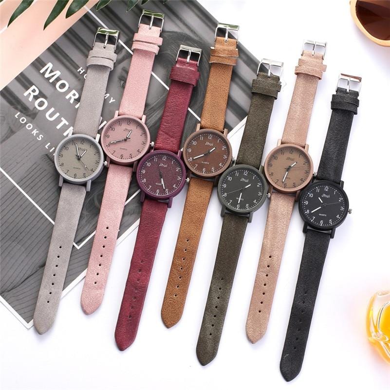 Retro Simple Women Watches Laides Casual Quartz Wrist Watch Multicolor Leather Band New Strap Watch Female Clock reloj mujer