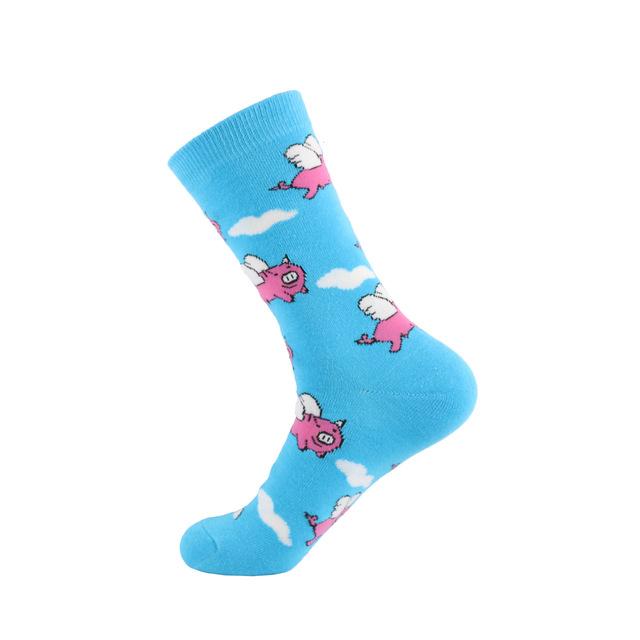 Cotton funny Socks Women &Men New 2019 cute Autumn Winter New Year Santa Claus Christmas Fruit Animal Fish Happy Socks PEONFLY