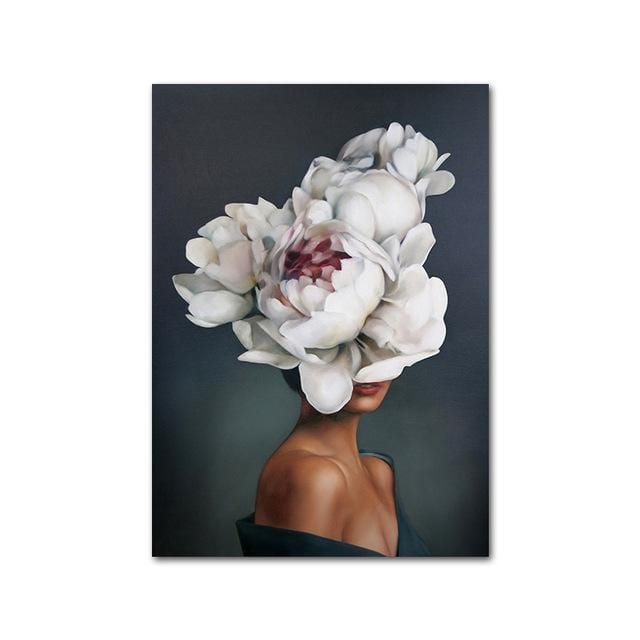 Nude Naked Women Feather Posters and Prints Nordic Figure Canvas Painting Girls Wall Art Flower Pictures for Living Room Bedroom