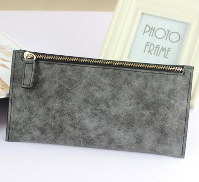 2019 Designer Zipper Women Leather Slim Long Wallet Female Purse Clutch Thin Wristlet Phone Coin Credit Card Holder Solid