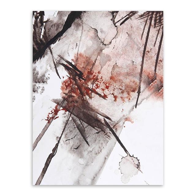 Modern Abstract Chinese Ink Splash Canvas A4 Art Poster Print Wall Picture Painting No Frame Vintage Retro Living Room Decor
