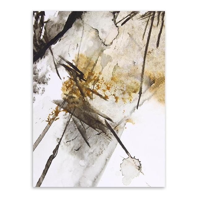 Modern Abstract Chinese Ink Splash Canvas A4 Art Poster Print Wall Picture Painting No Frame Vintage Retro Living Room Decor