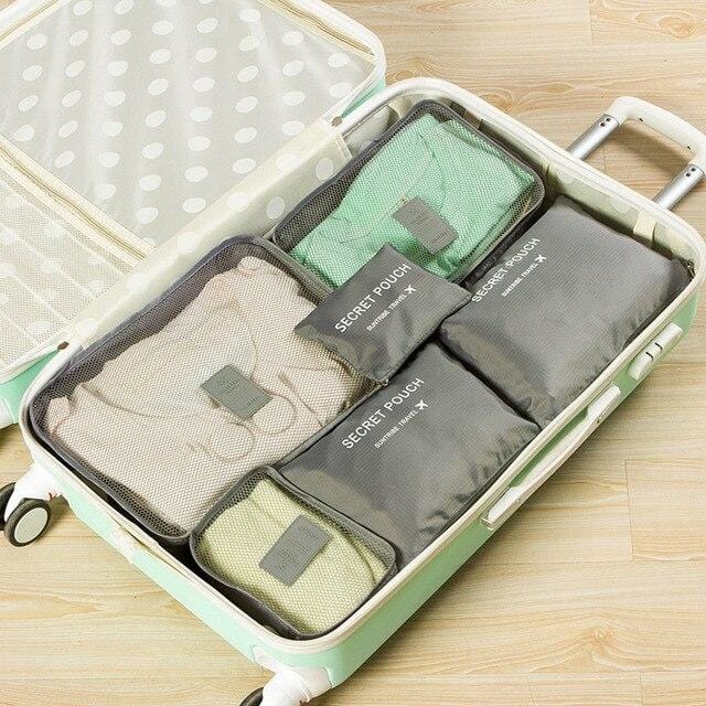 6PCS/Set High Quality Oxford Cloth Travel Luggage Organizer Bag Women Men Packing Cube for Clothing Wardrobe Suitcase Tidy Pouch