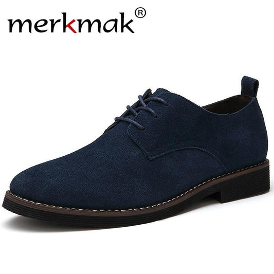 Merkmak Brand Plus Size 48 Men Casual Shoes Oxfords Cow Suede Men's Flats Spring Autumn Fashion Classic Shoes