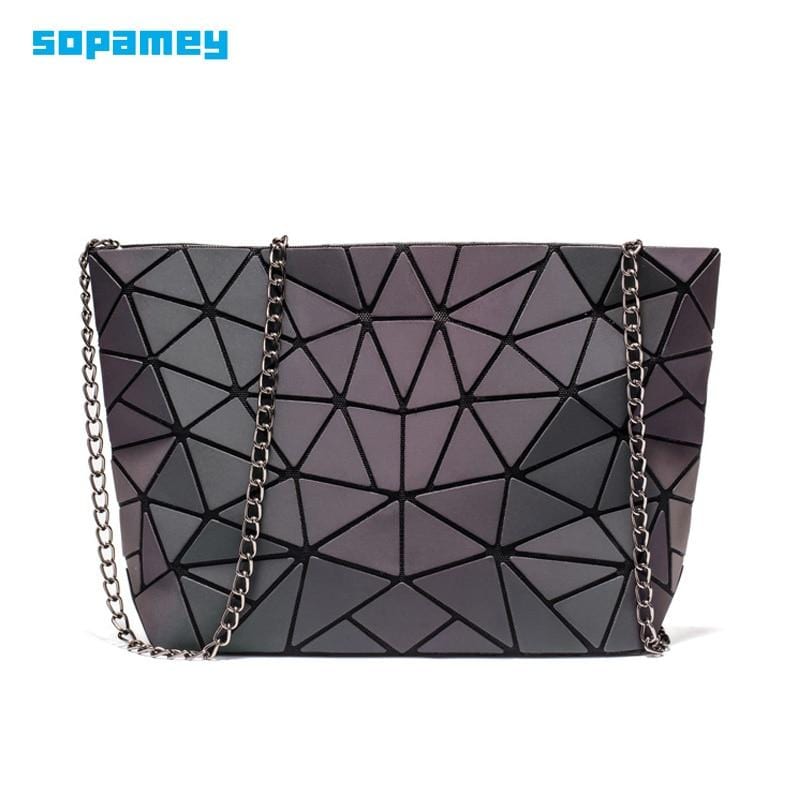 Fashion Small Chain Handbags Bag Women Luminous Geometry Shoulder Bags For Female Plain Folding Messenger Bags Clutch sac bolso