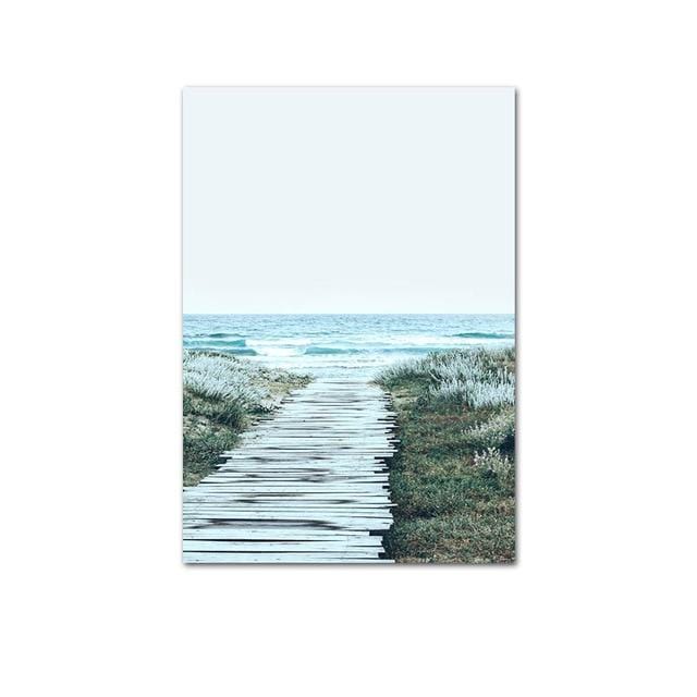 Nordic Decoration Sea Beach Ocean Waves Poster and Print Wall Art Picture Canvas Painting Modern Scandinavian Home Room Decor