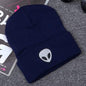 Hot Sale Embroidery Alien Hat Winter Men And Women Cuff Hats Soft Solid Beanies Hip Hop Unisex Warm Knitted Caps Gorros De Lana