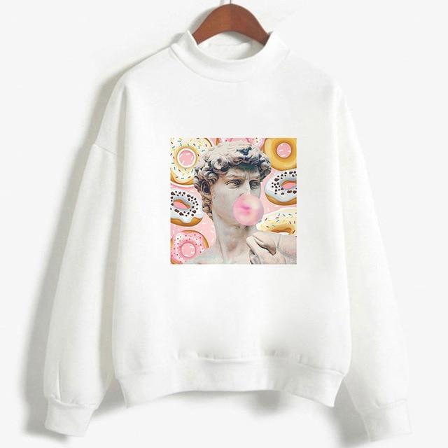 Kpop Fashion Hoodies Van Gogh Art Oil Paint Harajuku Michelangelo Ulzzang Vintage Long Sleeve Hoody Ladies Oversized Sweatshirt